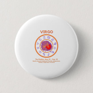 Badge Rond 5 Cm SIGNE Zodiaque - VIRGO