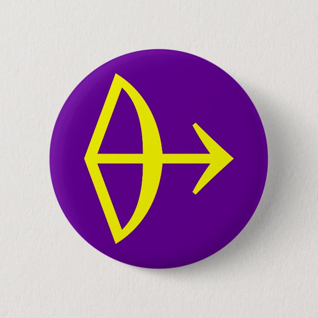 BADGE ROND 5 CM SIGNE ZODIATIQUE SAGITTARIUS (Devant)