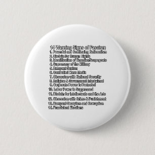 Badge Rond 5 Cm Signes D'Avertissement Du Fascisme Anti-Trump Rési
