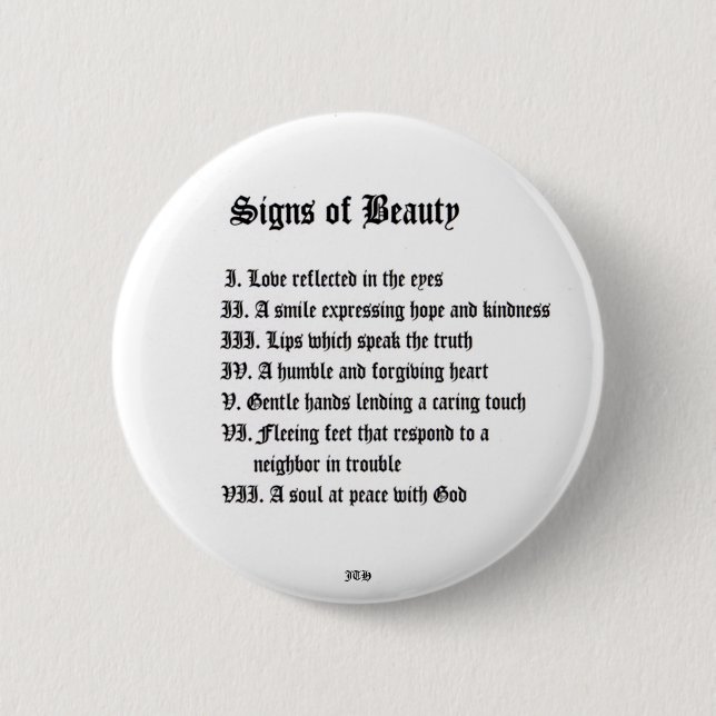 Badge Rond 5 Cm Signes de Beauté (Devant)