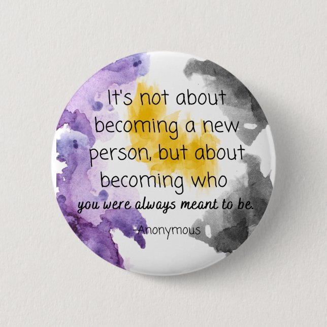 Badge Rond 5 Cm Signifie Être Bouton Couleur Pride Non Binaire (Devant)