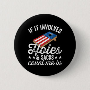 Badge Rond 5 Cm S'il implique des trous et des sacs - Joueur de Co