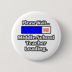 Badge Rond 5 Cm S'il vous plaît, attendez... Chargement d'un ense