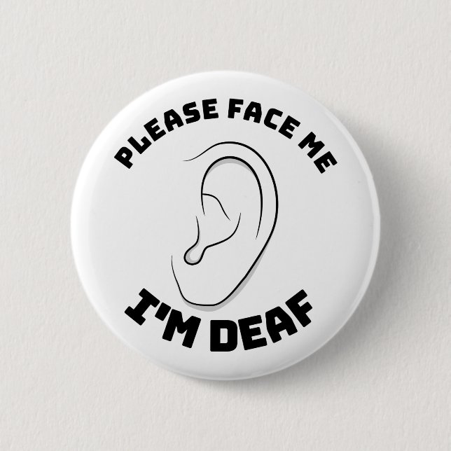 Badge Rond 5 Cm S'il vous plaît, faites-moi face à moi (Devant)
