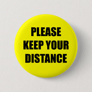 Badge Rond 5 Cm S'Il Vous Plaît Gardez Votre Distance Sociale Jau