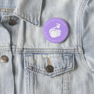 Badge Rond 5 Cm S'Il Vous Plaît Laver Vos Mains - Laver Les Mains