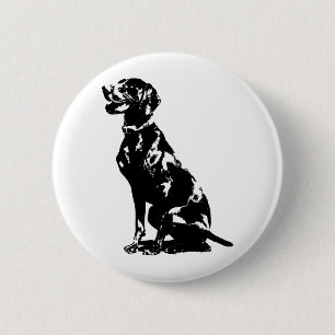 Badge Rond 5 Cm Silhouette allemande d'indicateur