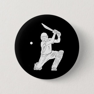 Badge Rond 5 Cm Silhouette Cricket Player Tsman Cricketeers Tter H