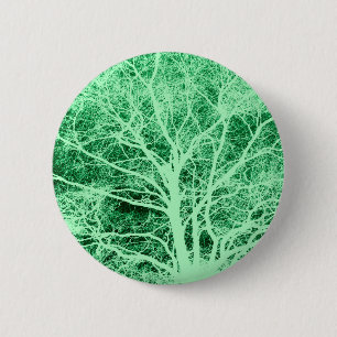 Badge Rond 5 Cm Silhouette d'arbre vert