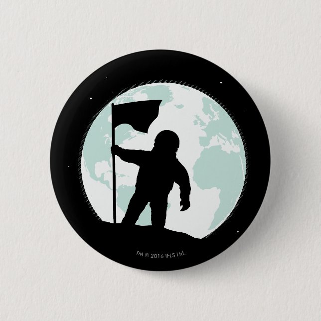 Badge Rond 5 Cm Silhouette d'astronaute (Devant)