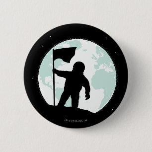 Badge Rond 5 Cm Silhouette d'astronaute