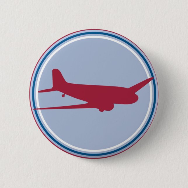Badge Rond 5 Cm silhouette d'avion (Devant)