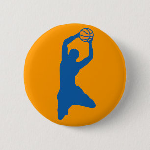 Badge Rond 5 Cm silhouette de basket