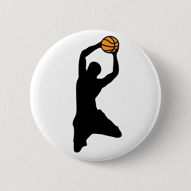Badge Rond 5 Cm silhouette de basket-ball (Devant)