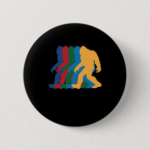 Badge Rond 5 Cm Silhouette de Bigfoot les années 70 Vintage