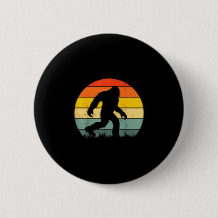 Badge Rond 5 Cm Silhouette de Bigfoot rétro coucher de soleil drôl