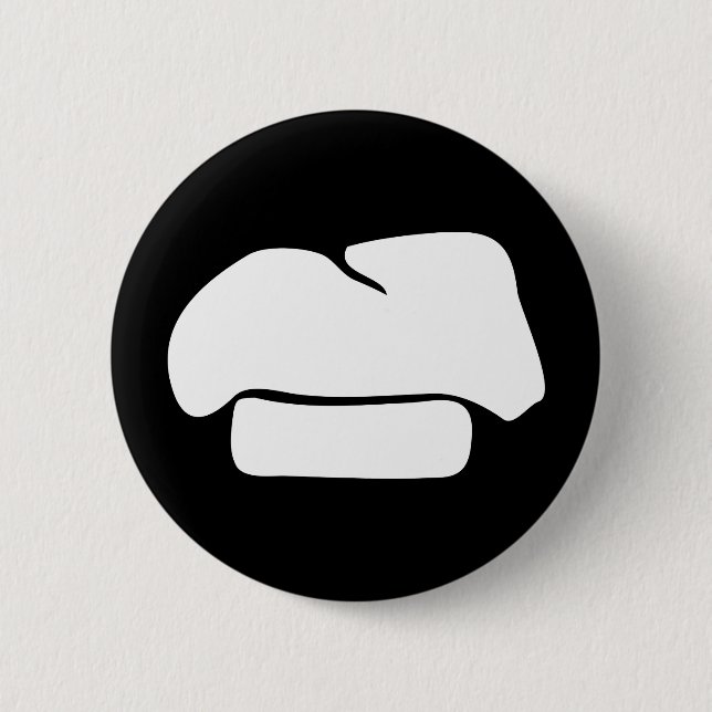 Badge Rond 5 Cm silhouette de casquette de chef (Devant)