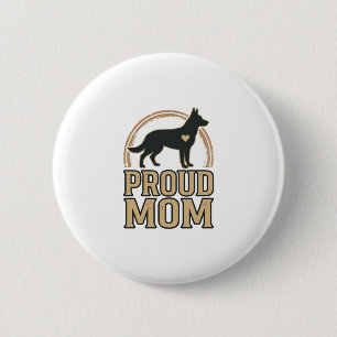 Badge Rond 5 Cm Silhouette de chien de mère fière Design vectoriel