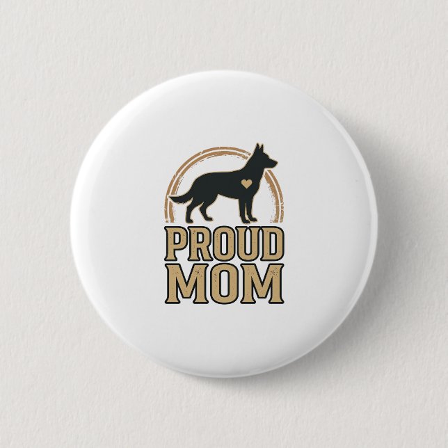 Badge Rond 5 Cm Silhouette de chien de mère fière Design vectoriel (Devant)