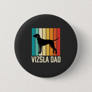Badge Rond 5 Cm Silhouette de chien papa Vizsla rétro
