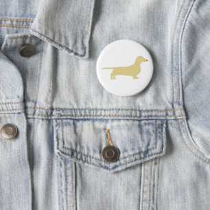 Badge Rond 5 Cm silhouette de dachshund