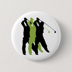 Badge Rond 5 Cm Silhouette de golf