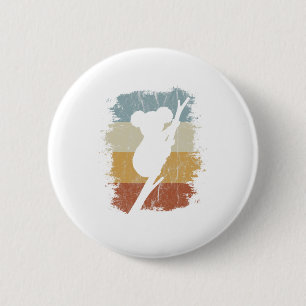 Badge Rond 5 Cm Silhouette de koala grimpeur rétro des années 80 m