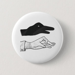 Badge Rond 5 Cm Silhouette de main de canard