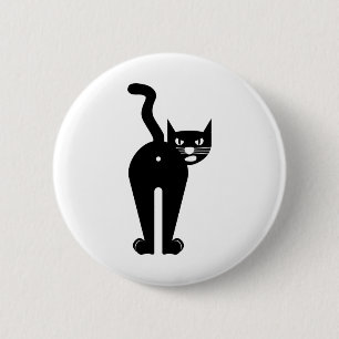 Badge Rond 5 Cm Silhouette de Mammifère Chat Animal
