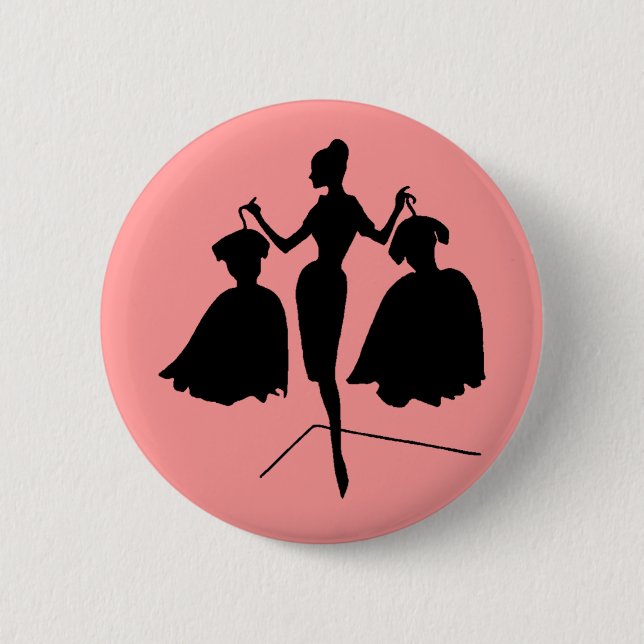 Badge Rond 5 Cm Silhouette de mode (Devant)