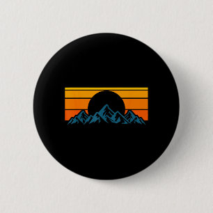 Badge Rond 5 Cm Silhouette de montagne rétro