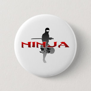 Badge Rond 5 Cm Silhouette de Ninja