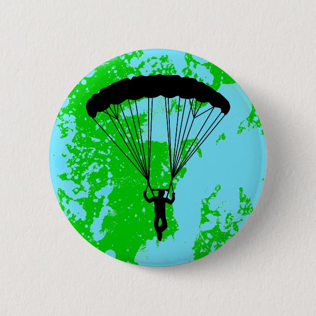 Badge Rond 5 Cm silhouette de parachutiste (Devant)