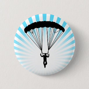 Badge Rond 5 Cm silhouette de parachutiste