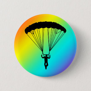 Badge Rond 5 Cm silhouette de parachutiste