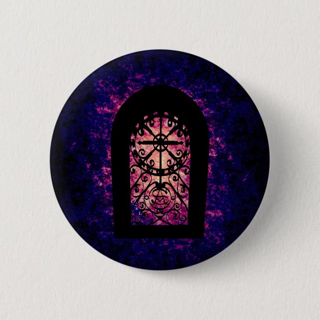 Badge Rond 5 Cm Silhouette de porte en cristal (Devant)