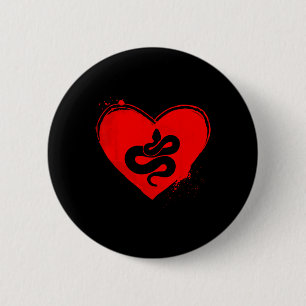 Badge Rond 5 Cm Silhouette de serpent en forme de cœur pour la Sai