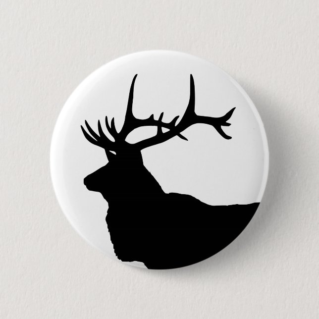 Badge Rond 5 Cm Silhouette de tête d'élan (Devant)