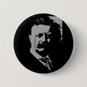 Badge Rond 5 Cm Silhouette de Theodore Roosevelt