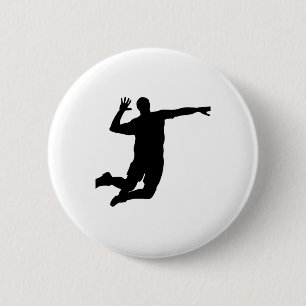 Badge Rond 5 Cm Silhouette de transitoire de volleyball
