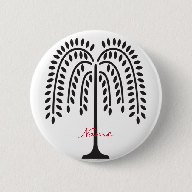 Badge Rond 5 Cm Silhouette de Willow en pleurs Thunder_Cove (Devant)