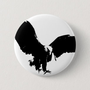 Badge Rond 5 Cm Silhouette d'Eagle chauve