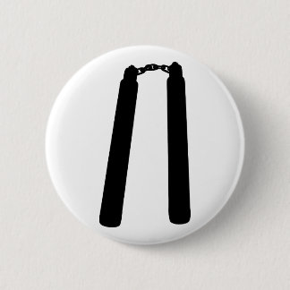 Badge Rond 5 Cm Silhouette d'ensemble de Nunchaku