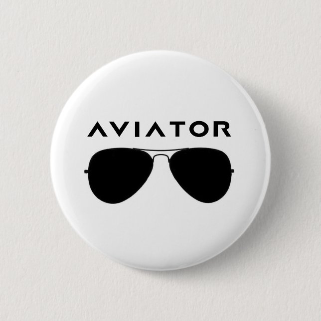 Badge Rond 5 Cm Silhouette des lunettes d'avion (Devant)