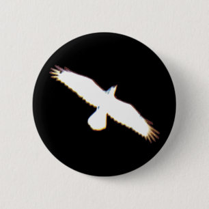 Badge Rond 5 Cm Silhouette d'oiseau de vol
