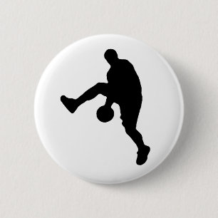 Badge Rond 5 Cm Silhouette du joueur de basket