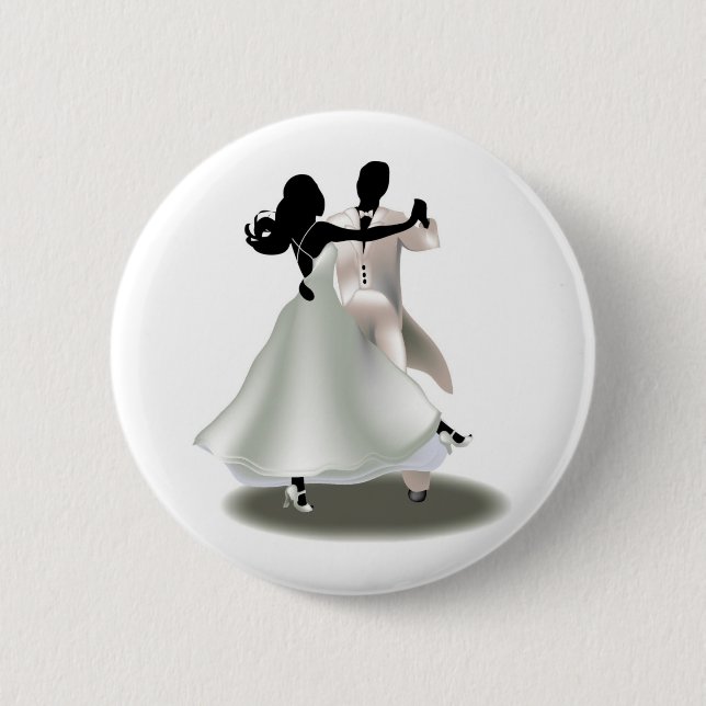 Badge Rond 5 Cm Silhouette d'un couple dansant (Devant)