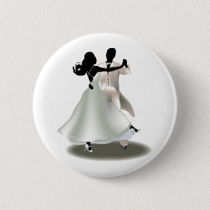 Badge Rond 5 Cm Silhouette d'un couple dansant