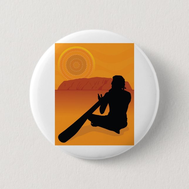 Badge Rond 5 Cm Silhouette indigène (Devant)