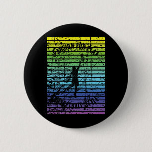 Badge Rond 5 Cm Silhouette Noire D'Un Joueur De Basket Contre